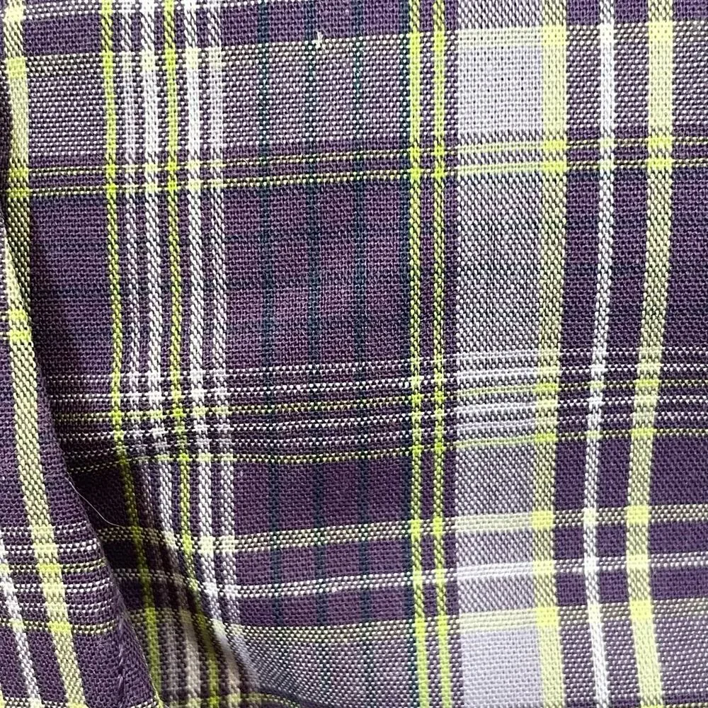 Vintage Structure Boxer Men Small 28/30 Cotton Woven Purple Plaid NOS Sears READ